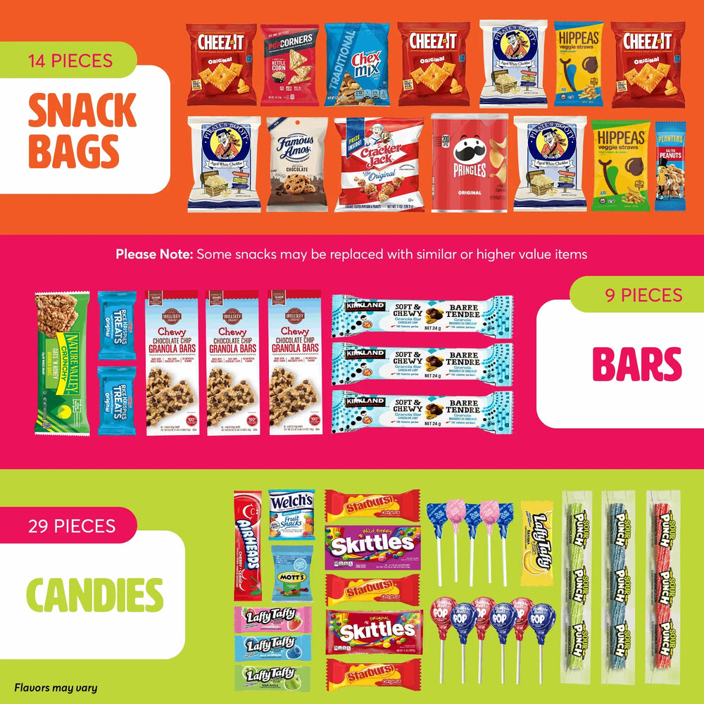 I AM Snacky - Snack Box (52 Count) Chips Candies Sweets for Home & Office - USA MEGA SHOP