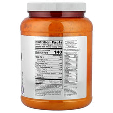 Plant protein complex nutrition facts panel on protein powder jar