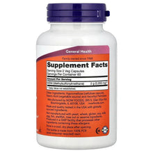 NOW Foods MSM 1000 mg supplement facts label on veg capsule bottle back