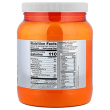 Protein powder jar back label with Nutrition Facts panel and ingredients table