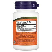 Probiotic supplement bottle back label with Supplement Facts and ingredient blend