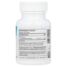 Thorne 5-MTHF 1 mg supplement bottle, back label with supplement facts table