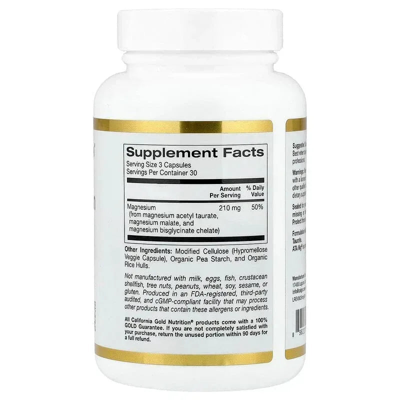 California Gold Nutrition, Triple Magnesium Complex, 70 mg , 90 Veggie Capsules
