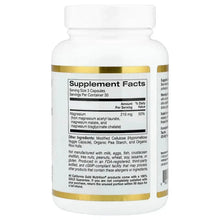 Triple Magnesium Complex supplement bottle, back label Supplement Facts panel