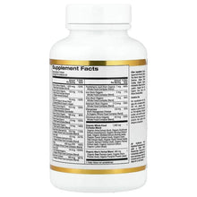 Men’s 40+ multivitamin supplement bottle, back label ingredient facts