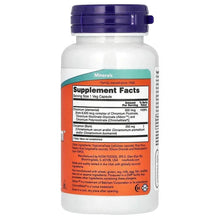 Tri-Chromium 500 mcg veggie capsules bottle back label, orange supplement facts panel