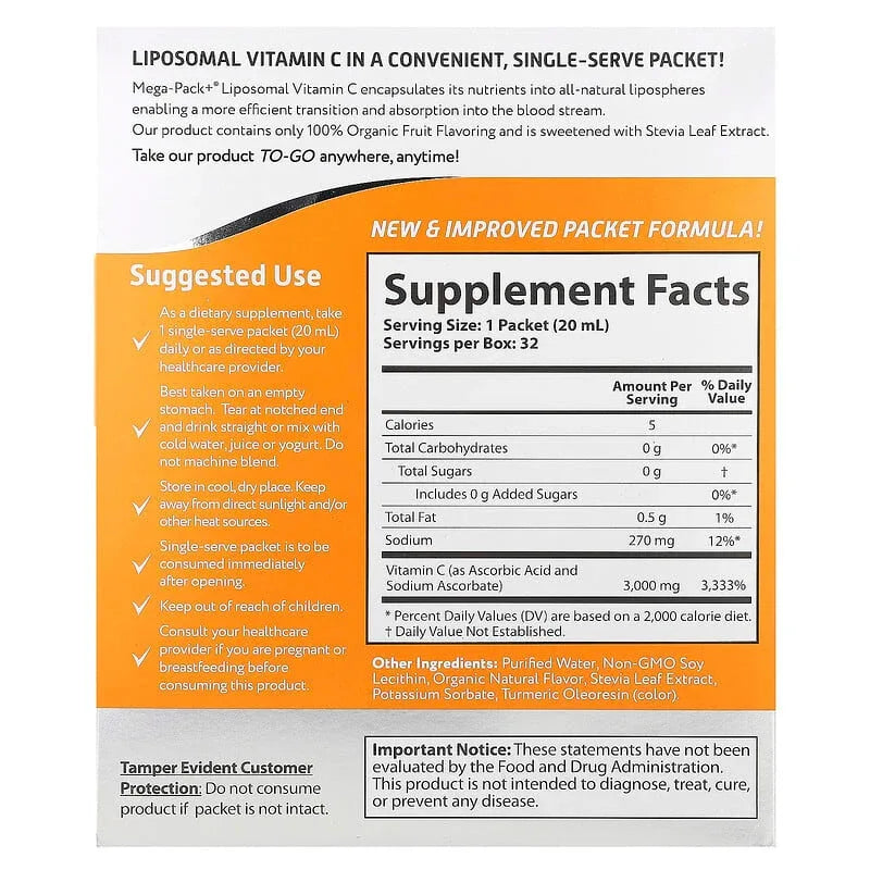Aurora Nutrascience, Micro-Pack+®, Liposomal Vitamin C