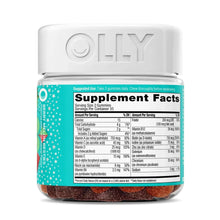 Multivitamin gummy supplement facts bottle label, back side with serving information