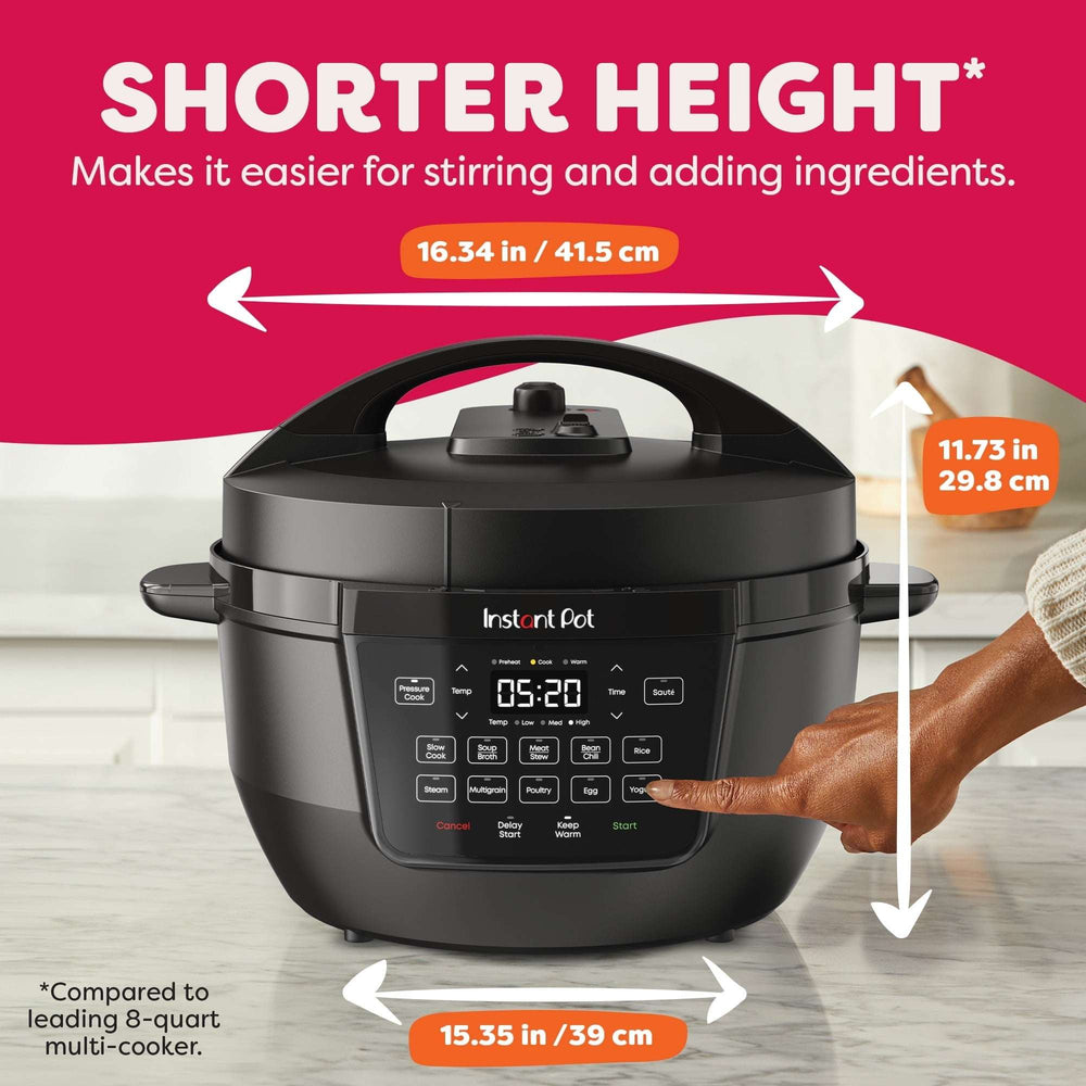 Instant Pot 7.5 Qt RIO Wide Base 7-in-1 Multi-Cooker, Pressure Cooker, Slow Cook & more, Black