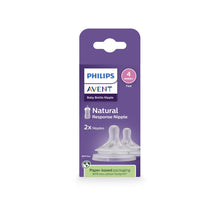 Natural Response nipple 2-pack, Flow 4 fast, Philips Avent purple card package