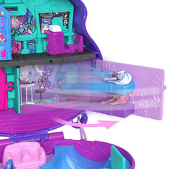 Polly Pocket Monster High Compact with 3 Micro Dolls & 10 Accessories, Opens to High School - USA MEGA SHOP