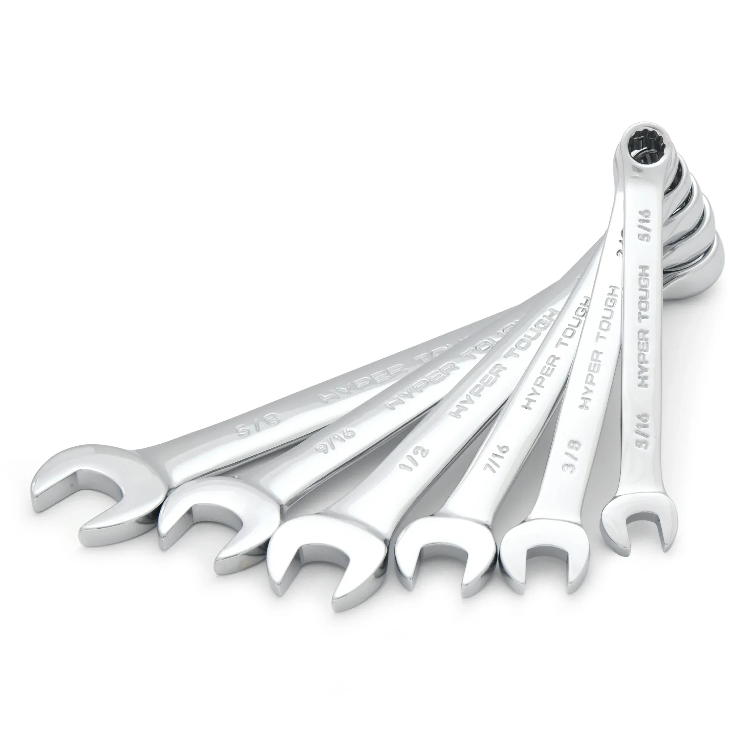 Hyper Tough 6-Piece SAE Combination Wrench Tool Set, Hand Tools