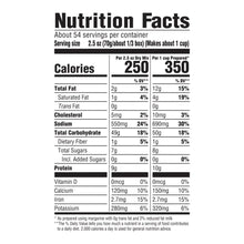 Nutrition Facts panel for mac & cheese dinner box, calories and serving details.