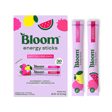 Bloom Energy Sticks Drink Mix, Strawberry Watermelon, Raspberry Lemon, 30 ct.