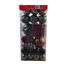 Christmas ornament balls set, dark green and black glitter balls in clear box