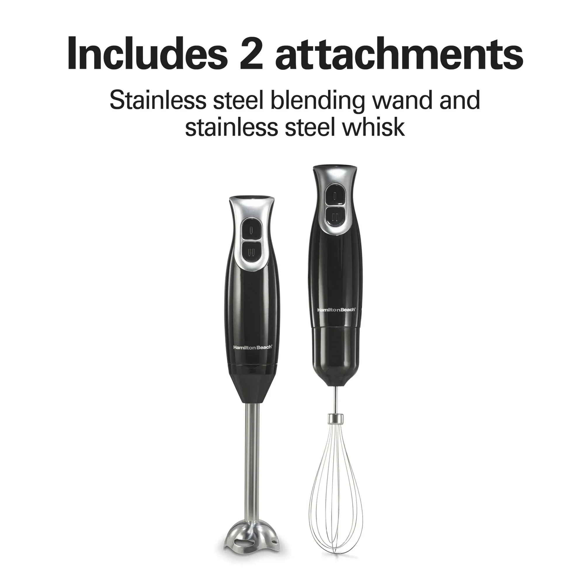 Hamilton Beach 2-Speed Immersion Hand Blender for Kitchen with Blending Wand & Whisk, Black - USA MEGA SHOP