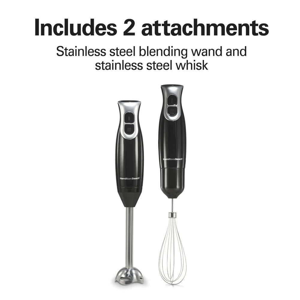 Hamilton Beach 2-Speed Immersion Hand Blender for Kitchen with Blending Wand & Whisk, Black - USA MEGA SHOP