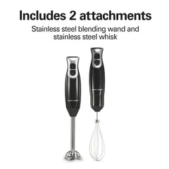Hamilton Beach 2-Speed Immersion Hand Blender for Kitchen with Blending Wand & Whisk, Black - USA MEGA SHOP