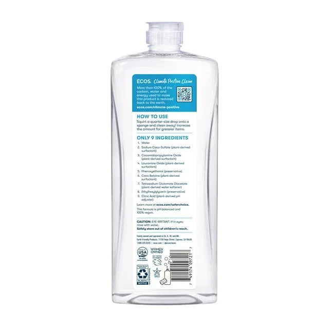 ECOS Hypoallergenic Liquid Dish Soap, Free & Clear, 25 Fluid Ounce - USA MEGA SHOP