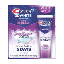 Crest 3D White Ultra Whitening toothpaste Value 5-pack with Vivid Mint