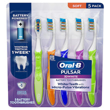 Oral-B Pulsar 3D White battery toothbrush 5-pack with soft bristles, colorful handles