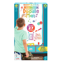 Door-and-floor doodle mat play kit box, aqua, 2 ft x 5.5 ft, includes tools