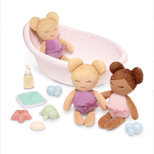 LullaBaby Bath Dolls & Bathtub Set of 3 Plush Bath Dolls with Bathtub & Accessories