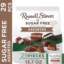 Sugar-free assorted chocolate candy bag showing 29 pieces and 15.7 oz size