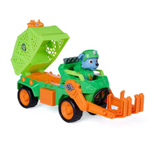 Green and orange dino rescue recycler truck with open claw and small orange dinosaur