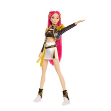 Full-body Mira singing doll with magenta hair, black and gold jacket, white skirt pose