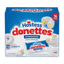 Hostess Powdered Donettes, Powdered Mini Donuts, Easy On-The-Go Snack, 16 ct./1.5 oz.
