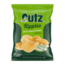 Utz Ripples Sour Cream & Onion Potato Chips, Gluten Free, Bag, 18 oz.