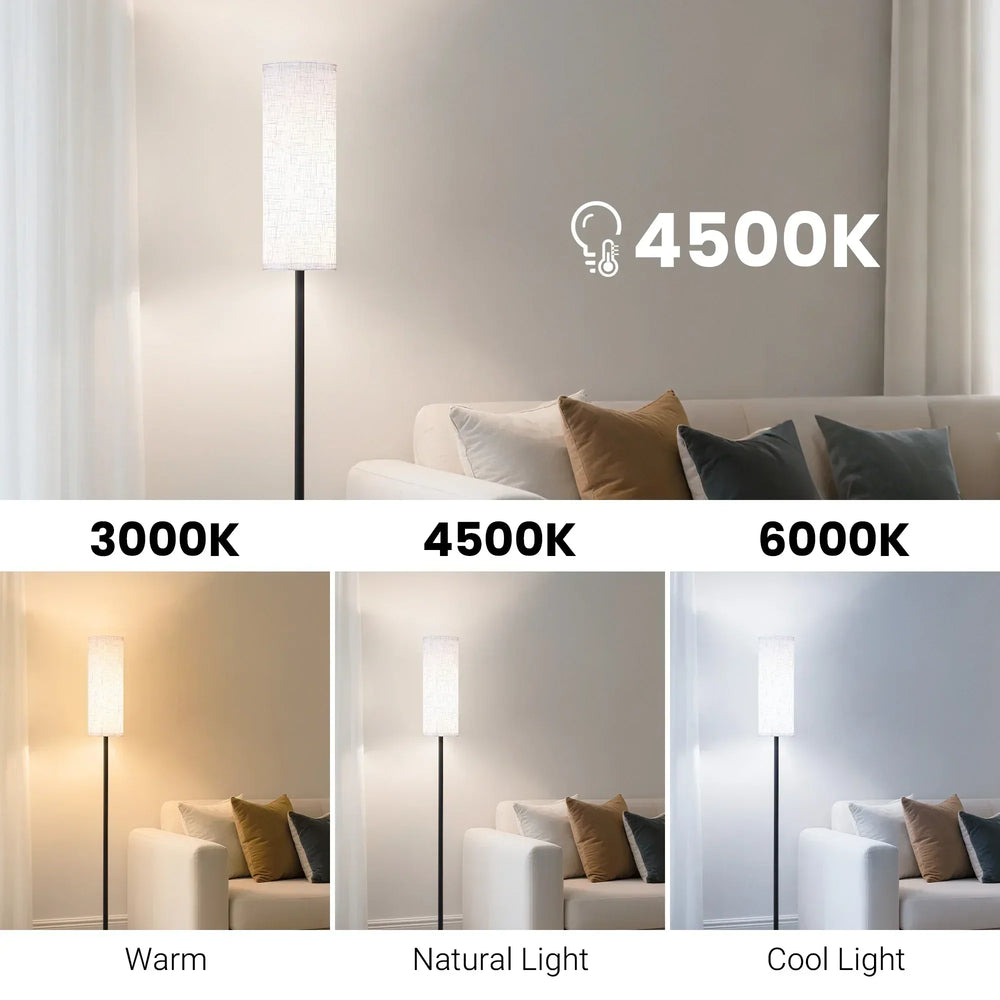 DAYBETTER LED Floor Lamp, with Remote Control, 3000K-6000K Stepless Dimming, 9W LED Bulbs, Standing Lamps for Living Room, Bedroom, Office - USA MEGA SHOP