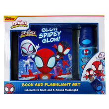 Book and 5-sound flashlight set in box, featuring Spidey graphic artwork.