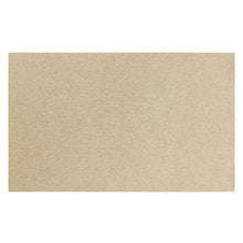 Beige woven accent mat with rectangular shape and textured surface