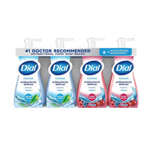 Foaming antibacterial hand wash 4-pack: spring water blue and power berries red bottles