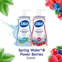 Foaming antibacterial hand wash bottles with spring water and power berries scent callout