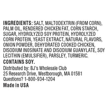 Bouillon cubes ingredients panel with salt and chicken fat listed