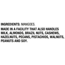 Ingredients text for dried mango: mangos; made in a facility that handles nuts