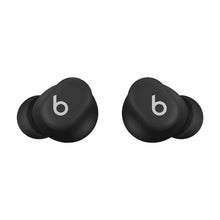 Beats by Dr. Dre black wireless in-ear earbuds, two-earbud view
