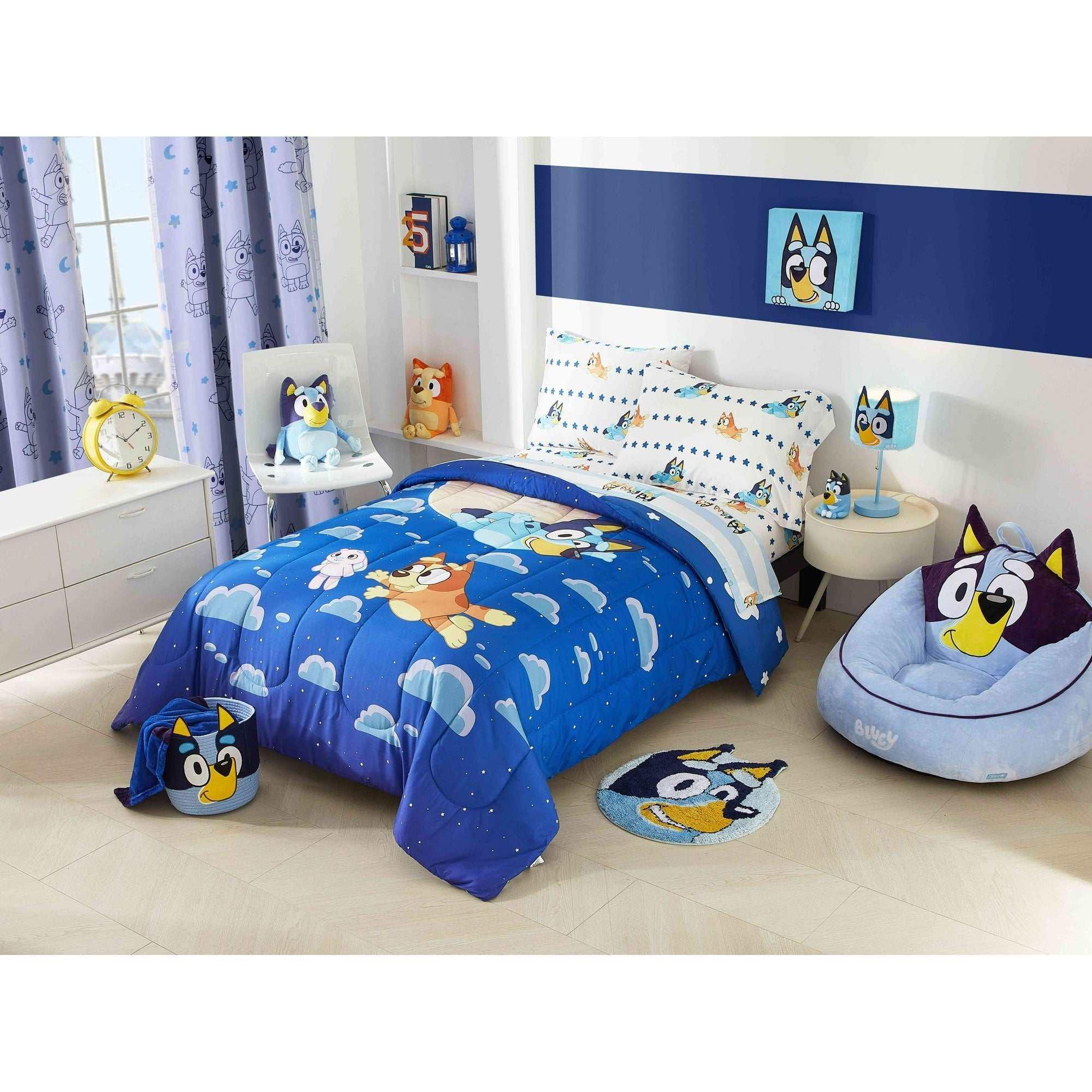 Bluey Dream Sheer Kids Drape, 38" x 84", White, BBC Studios - USA MEGA SHOP