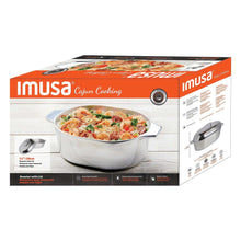 IMUSA Cajun Cooking cast aluminum oval roaster with lid retail box