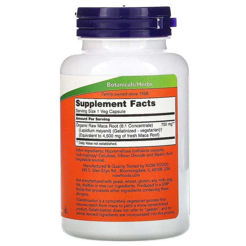 NOW Foods, Raw Maca, 750 mg, 90 Veg Capsules - USA MEGA SHOP