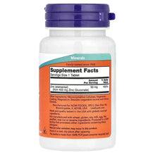 Zinc 50 mg bottle back label with Supplement Facts and ingredients