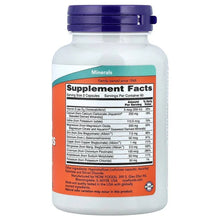 Mineral supplement bottle supplement facts label with ingredient list