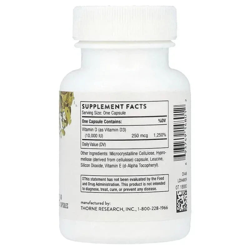 Thorne, D-5,000, 60 Capsules (125 mcg per Capsule)