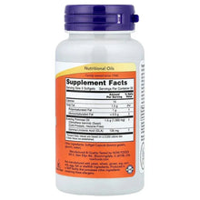 Evening primrose oil softgels bottle, back panel showing Supplement Facts nutrition table.