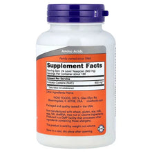 NAC pure powder supplement bottle with purple cap and nutrition facts back label