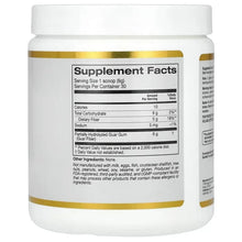 Prebiotic fiber supplement jar back panel with Supplement Facts nutrition table