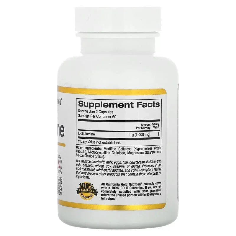 California Gold Nutrition, L-Glutamine, AjiPure, 120 Veggie Capsules (500 mg per Capsule) - USA MEGA SHOP